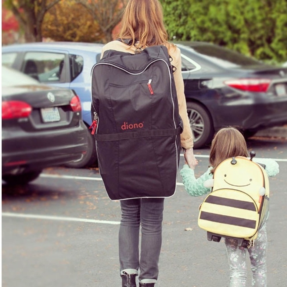 Diono Car Seat Travel Bag Black Waterproof Padded Backpack Straps 33x18